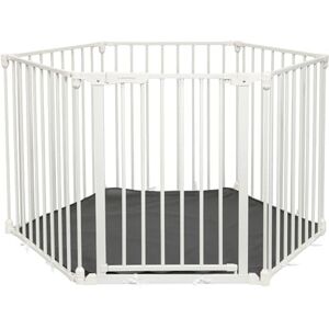 Dreambaby Discovery 6 Playpen. 3 in 1 6 Panel Converta Playpen with Mat/XXL Room Divider/Fireplace Barrier. 85.5cm to 3.75m Wide and 74cm Tall. Stay Open and EZY-Check Locking Indicator Features Dreambaby Discovery 6 Playpen. 3 in 1 6 Panel Converta Playpen with Mat/XXL Room Divider/Fireplace Barrier. 85.5cm to 3.75m Wide and 74cm Tall. Stay Open and EZY-Check Locking Indicator Features