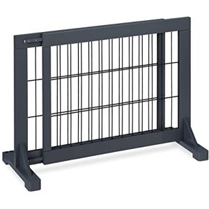 Relaxdays Safety Gate for Children & Pets, HxD: 56 x 70-115 cm, with Feet and Floor Protectors, Free-Standing, Grey, Wood Relaxdays Safety Gate for Children & Pets, HxD: 56 x 70-115 cm, with Feet and Floor Protectors, Free-Standing, Grey, Wood