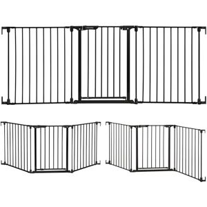 Dreambaby Discovery Metal Baby Gate 1.95m Extra Wide 3 Panel Walk Through Door for Angled Openings, Configurable for Stairs and Hallways, 74cm High Dreambaby Discovery Metal Baby Gate 1.95m Extra Wide 3 Panel Walk Through Door for Angled Openings, Configurable for Stairs and Hallways, 74cm High