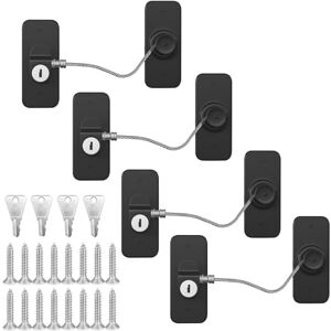 HIYAA Window Locks for UPVC Windows, 4 Packs Window Safety Locks No Drilling Window Restrictor for UPVC, Window Locks Child Safety with Key, Pet Child Locks Refrigerator Lock for Childproof HIYAA Window Locks for UPVC Windows, 4 Packs Window Safety Locks No Drilling Window Restrictor for UPVC, Window Locks Child Safety with Key, Pet Child Locks Refrigerator Lock for Childproof