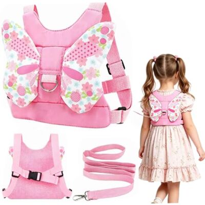 Wroanlu Baby Reins, Adjustable Walking Harness, Toddler Reins for 1-3 Year Olds, Butterfly Wing Toddler Harness for Outdoor Family Strolls Wroanlu Baby Reins, Adjustable Walking Harness, Toddler Reins for 1-3 Year Olds, Butterfly Wing Toddler Harness for Outdoor Family Strolls