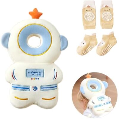 Bambebe Baby Head Protection Pillow Head Protection Backpack Safety Pads Adjustable Size Safety Helmet Harness Walking Head Protector for 4-24 Months Toddler(Astronaut) Bambebe Baby Head Protection Pillow Head Protection Backpack Safety Pads Adjustable Size Safety Helmet Harness Walking Head Protector for 4-24 Months Toddler(Astronaut)