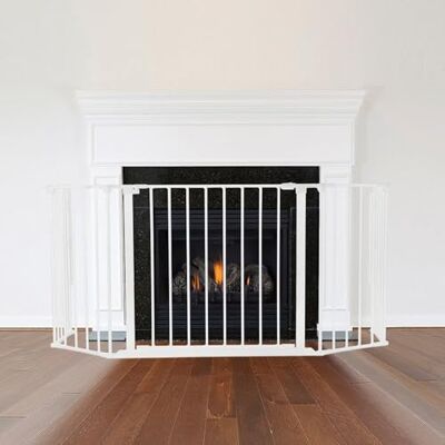 Safetots - Multi Panel Fire Surround - 49D x 105W cm - White Safetots - Multi Panel Fire Surround - 49D x 105W cm - White
