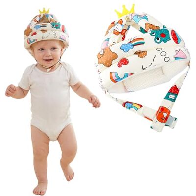 HUANYO Baby Head Protector with Grey Forest Print & Dinosaur Knee Pads Set – Adjustable, Breathable Anti-Fall Safety Helmet for Toddlers 5-36 Months, Ideal for Learning to Walk Unisex (Grey) HUANYO Baby Head Protector with Grey Forest Print & Dinosaur Knee Pads Set – Adjustable, Breathable Anti-Fall Safety Helmet for Toddlers 5-36 Months, Ideal for Learning to Walk Unisex (Grey)