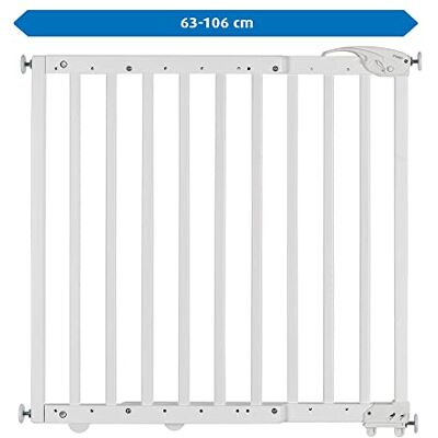Reer Door Gate and Stair Safety Gate for Clamping or Screwing, Construction Kit for Assembly, Extendible 63-106 cm, White Reer Door Gate and Stair Safety Gate for Clamping or Screwing, Construction Kit for Assembly, Extendible 63-106 cm, White