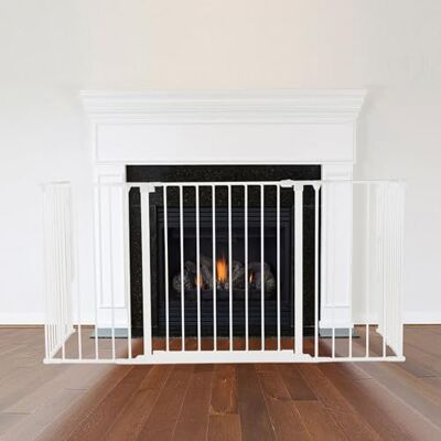 Safetots Multi Panel Fire Surround, 38cm Deep x 138cm Wide, White, 70cm Tall, Child and Pet Fire Safety, Baby and Toddler Fire Guard, Safety Barrier for Fireplaces, Easy Installation Safetots Multi Panel Fire Surround, 38cm Deep x 138cm Wide, White, 70cm Tall, Child and Pet Fire Safety, Baby and Toddler Fire Guard, Safety Barrier for Fireplaces, Easy Installation