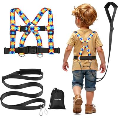 HOOMTREE Safety Harness Leash for Children with Autism, Special Needs and Older Children Aged 6-12 Years, Adjustable Walking Harness for Teens with Grab Handle and Teen Strap Holds HOOMTREE Safety Harness Leash for Children with Autism, Special Needs and Older Children Aged 6-12 Years, Adjustable Walking Harness for Teens with Grab Handle and Teen Strap Holds