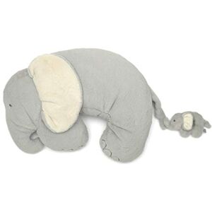 Mamas & Papas Tummy Time Roll, Interactive Soft Baby Pillow with Integrated Rattle, Elephant & Baby Mamas & Papas Tummy Time Roll, Interactive Soft Baby Pillow with Integrated Rattle, Elephant & Baby