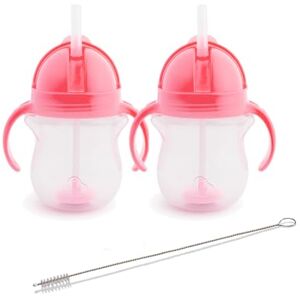 Munchkin Pink Baby Sippy Cup Set with Straw - Leakproof & BPA-Free Munchkin Pink Baby Sippy Cup Set with Straw - Leakproof & BPA-Free