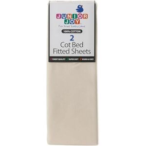 Junior Joy Cot Bed Fitted Sheets, 100% Cotton, Oeko-Tex Standard 100, Soft and Breathable, 70 x 140cm, for Baby and Toddler, Pack of 2 Cream Junior Joy Cot Bed Fitted Sheets, 100% Cotton, Oeko-Tex Standard 100, Soft and Breathable, 70 x 140cm, for Baby and Toddler, Pack of 2 Cream