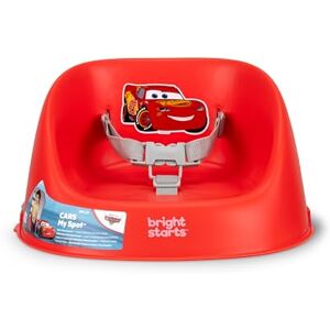 Bright Starts Disney Cars My Spot Easy-Clean Baby Booster Feeding Chair, 3-Point Harness, Washable Removable Straps, Red, by Bright Starts Disney Cars My Spot Easy-Clean Baby Booster Feeding Chair, 3-Point Harness, Washable Removable Straps, Red, by