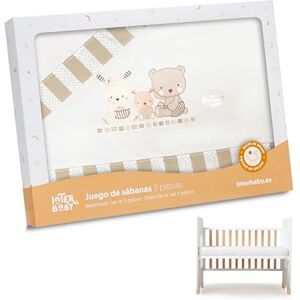 Interbaby Love Cot Sheet Set Beige Interbaby Love Cot Sheet Set Beige