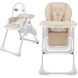 Kinderkraft Tummie, 2-in-1 high Chair, Baby Chair, Bouncer, Ergonomic, Comfortable, Reclining, Foldable, with Ajustable Height, Footrest, Detachable Tray, for Toddler, with Toys, Beige Kinderkraft Tummie, 2-in-1 high Chair, Baby Chair, Bouncer, Ergonomic, Comfortable, Reclining, Foldable, with Ajustable Height, Footrest, Detachable Tray, for Toddler, with Toys, Beige