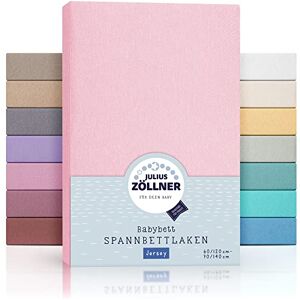 Julius Zöllner Jersey Fitted Sheet for Baby and Cot, 100% Jersey Cotton, Oeko-Tex Standard 100 Certified, Size: 60 x 120 cm / 70 x 140 cm, Pack of 2, Pink Julius Zöllner Jersey Fitted Sheet for Baby and Cot, 100% Jersey Cotton, Oeko-Tex Standard 100 Certified, Size: 60 x 120 cm / 70 x 140 cm, Pack of 2, Pink