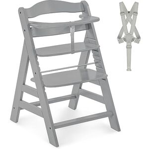 hauck Alpha+, Grey Wooden High Chair 6 Months to Adult Sustainable FSC® Certified Beechwood Toddler Feeding and Entertainment Chair, Inclusive 5-Point Harness Bumper Bar Crotch Strap hauck Alpha+, Grey Wooden High Chair 6 Months to Adult Sustainable FSC® Certified Beechwood Toddler Feeding and Entertainment Chair, Inclusive 5-Point Harness Bumper Bar Crotch Strap