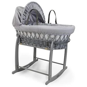 Clair de Lune Waffle Grey Wicker Moses Basket with Grey Deluxe Rocking Stand 68 x 30 cm (Grey) Clair de Lune Waffle Grey Wicker Moses Basket with Grey Deluxe Rocking Stand 68 x 30 cm (Grey)