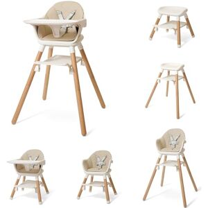 Clair de Lune 6 in 1 Adjustable High Chair 6 Months 6 Years (Beige and Natural) Clair de Lune 6 in 1 Adjustable High Chair 6 Months 6 Years (Beige and Natural)