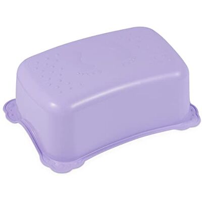 Hylat Baby Children's Step Stool Stable / Non-Slip / Lightweight for Children from Approx. 3 Years up to 40 kg / Purple with Yeti Design Hylat Baby Children's Step Stool Stable / Non-Slip / Lightweight for Children from Approx. 3 Years up to 40 kg / Purple with Yeti Design