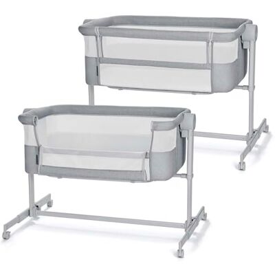 Kinderkraft Nestee UP 2 Co-Sleeping Cot, Baby Cot with Birth Mattress, Height Adjustment, Easy to Fit Parent's Bed, Adjustable Feet, Grey Kinderkraft Nestee UP 2 Co-Sleeping Cot, Baby Cot with Birth Mattress, Height Adjustment, Easy to Fit Parent's Bed, Adjustable Feet, Grey