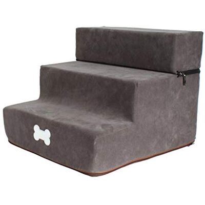 LAIYUTING Chen0-super Pet Dog Stair Step, Flannel Detachable 3-Story Staircase Assembly Removable Stairs Ladder Washable Zippered Removeable Micro Fiber Cover with Non-Slip Bottom, Dark Gray Small Three-layer LAIYUTING Chen0-super Pet Dog Stair Step, Flannel Detachable 3-Story Staircase Assembly Removable Stairs Ladder Washable Zippered Removeable Micro Fiber Cover with Non-Slip Bottom, Dark Gray Small Three-layer