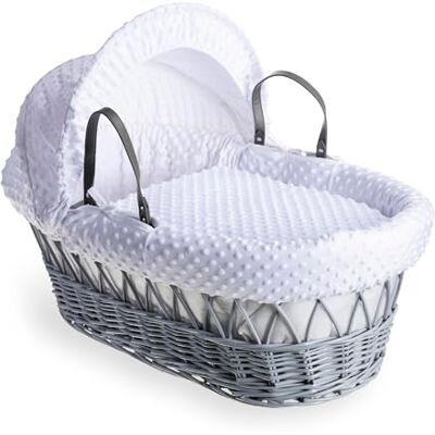 Clair de Lune Dimple Grey Wicker Moses Basket Clair de Lune Dimple Grey Wicker Moses Basket