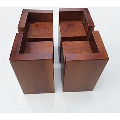 ZHUOZ1T 4 Pack Pine Furniture Height Raisers,Natural Solid Wood Risers,Elephant Feet Raiser Lifter Legs Bed Elevators for Underbed Storage,for Sofas, Desks,Crib,Heavy Duty Wooden Bed Lifts (9 * 9 * 20cm) ZHUOZ1T 4 Pack Pine Furniture Height Raisers,Natural Solid Wood Risers,Elephant Feet Raiser Lifter Legs Bed Elevators for Underbed Storage,for Sofas, Desks,Crib,Heavy Duty Wooden Bed Lifts (9 * 9 * 20cm)
