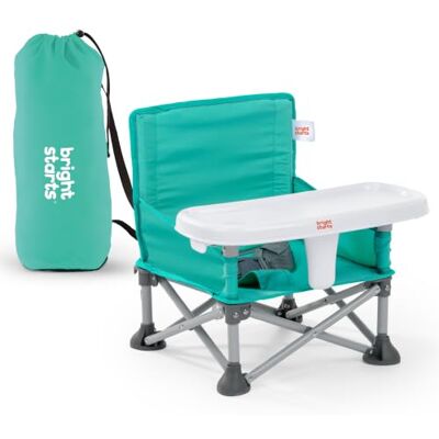 Bright Starts Pop 'N Sit Portable Booster, Indoor/Outdoor Use, Floor Seat with Feeding Tray, Teal, 6 Mos 3 Yrs Bright Starts Pop 'N Sit Portable Booster, Indoor/Outdoor Use, Floor Seat with Feeding Tray, Teal, 6 Mos 3 Yrs