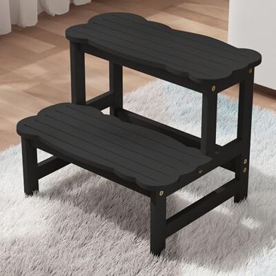 COSYLAND Wooden Step Stool for Kids, 2-Step, 300 lb Capacity Non-Slip Pads for Toilet & Bathroom Sink, Cute Design, Black COSYLAND Wooden Step Stool for Kids, 2-Step, 300 lb Capacity Non-Slip Pads for Toilet & Bathroom Sink, Cute Design, Black