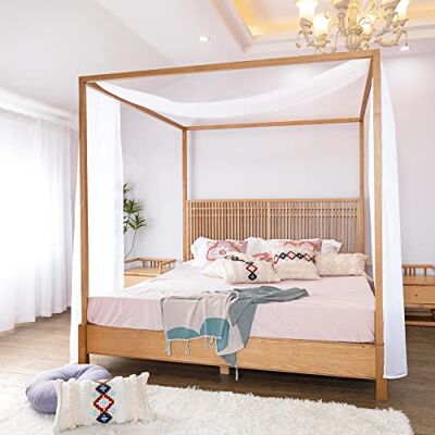 Linentalks White Luxury Canopy Bed Scarf, Queen & Full Bed Curtains, 52X228cm Tulle Drapes Linentalks White Luxury Canopy Bed Scarf, Queen & Full Bed Curtains, 52X228cm Tulle Drapes