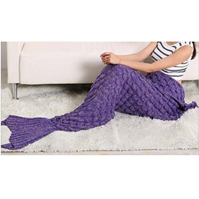 L&L ® Handmade Mermaid Tail Blanket Crocheted Cocoon Sofa Beach Quilt Rug Knit Lapghan for adult or kids sleeping bag (Adult, Purple with Scales) L&L ® Handmade Mermaid Tail Blanket Crocheted Cocoon Sofa Beach Quilt Rug Knit Lapghan for adult or kids sleeping bag (Adult, Purple with Scales)