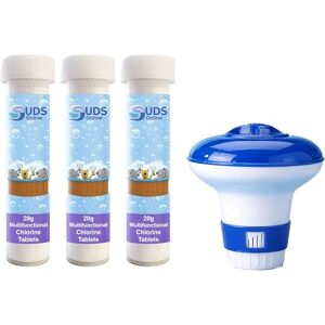 SUDS-ONLINE Chlorine Floating Dispenser with 30 x 20g Tablets for Pools Spa Hot Tub SUDS-ONLINE Chlorine Floating Dispenser with 30 x 20g Tablets for Pools Spa Hot Tub