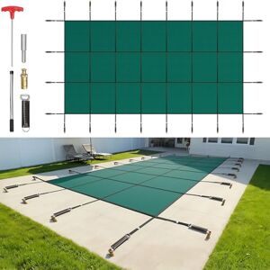 VEVOR Swimming Pool Cover Pool Safety Cover Inground Safety Pool Cover Green Mesh Solid Pool Safety Cover for Swimming Pool Winter Safety Cover (16x32FT) VEVOR Swimming Pool Cover Pool Safety Cover Inground Safety Pool Cover Green Mesh Solid Pool Safety Cover for Swimming Pool Winter Safety Cover (16x32FT)