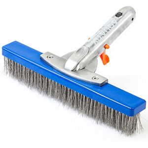 Aquatix Pro Heavy Duty Pool Brush, Durable 10" Swimming Pool Cleaner Brush Best for Tackling Algae & Stubborn Stains, Aluminium Handle & Stainless Steel Bristles, Suitable for Concrete & Gunite Pools. Aquatix Pro Heavy Duty Pool Brush, Durable 10" Swimming Pool Cleaner Brush Best for Tackling Algae & Stubborn Stains, Aluminium Handle & Stainless Steel Bristles, Suitable for Concrete & Gunite Pools.