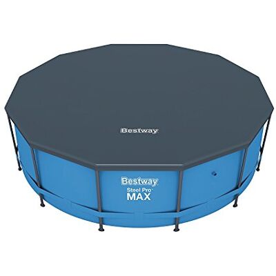 Bestway 12ft Round Blue Polyethylene Pool Cover with Fixing Chains Bestway 12ft Round Blue Polyethylene Pool Cover with Fixing Chains
