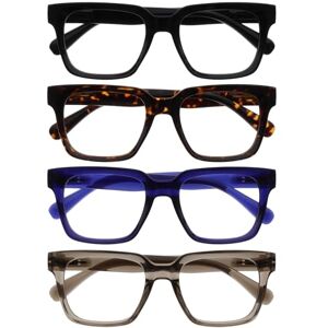 OPULIZE ERA Blue Light Blocking Reading Glasses Anti-Reflective Anti-Glare 4 Pack Readers UV400 Lenses Oversized Frame Computer Screen Glasses Black Brown Blue Grey Men Women +2.50 OPULIZE ERA Blue Light Blocking Reading Glasses Anti-Reflective Anti-Glare 4 Pack Readers UV400 Lenses Oversized Frame Computer Screen Glasses Black Brown Blue Grey Men Women +2.50