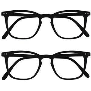OPULIZE Bex Reading Glasses 2 Pack Large Square Cool Designer Frame Spring Hinges Scratch Resistant Matt Black Mens Womens RR64-1 +2.50 OPULIZE Bex Reading Glasses 2 Pack Large Square Cool Designer Frame Spring Hinges Scratch Resistant Matt Black Mens Womens RR64-1 +2.50