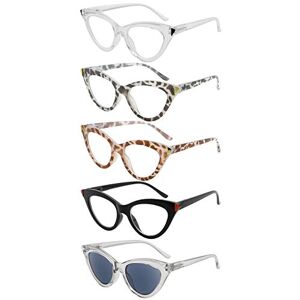 Eyekepper Eyekeeper 5 Pack Reading Glasses for Women Cat-Eye Style Ladies Readers +1.00 Eyekepper Eyekeeper 5 Pack Reading Glasses for Women Cat-Eye Style Ladies Readers +1.00