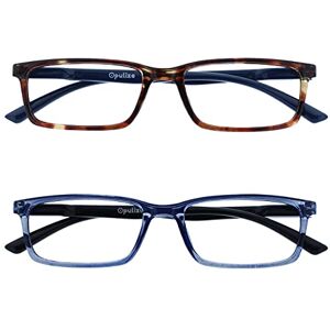 OPULIZE SEE Blue Light Blocking Reading Glasses for Women Men 2 Pack Narrow Frame Anti-Glare Computer and Gaming Eyewear UV and Eyestrain Protection Improve Sleep Brown Blue +1.00 OPULIZE SEE Blue Light Blocking Reading Glasses for Women Men 2 Pack Narrow Frame Anti-Glare Computer and Gaming Eyewear UV and Eyestrain Protection Improve Sleep Brown Blue +1.00