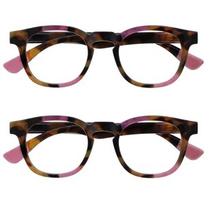 OPULIZE Ava Reading Glasses 2 Pack Flattering Rounded Frame Spring Hinges Scratch Resistant Brown Tortoiseshelll Pink Mens Womens RR62-4 +2.50 OPULIZE Ava Reading Glasses 2 Pack Flattering Rounded Frame Spring Hinges Scratch Resistant Brown Tortoiseshelll Pink Mens Womens RR62-4 +2.50