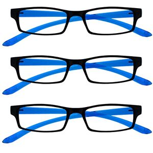 OPULIZE UV Reader Black Bright Blue Neck Specs Reading Glasses Value 3 Pack Womens Mens Spring Hinges UVR3PK020 +3.50 OPULIZE UV Reader Black Bright Blue Neck Specs Reading Glasses Value 3 Pack Womens Mens Spring Hinges UVR3PK020 +3.50