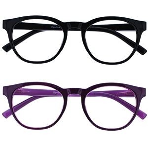 OPULIZE BLU Blue Light Blocking Reading Glasses for Women Men 2 Pack Cool Round Frame Anti-Glare Computer and Gaming Eyewear UV and Eyestrain Protection Improve Sleep Black Puple +2.00 OPULIZE BLU Blue Light Blocking Reading Glasses for Women Men 2 Pack Cool Round Frame Anti-Glare Computer and Gaming Eyewear UV and Eyestrain Protection Improve Sleep Black Puple +2.00