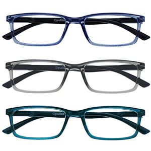 OPULIZE SEE Blue Light Blocking Reading Glasses for Women Men 3 Pack Narrow Frame Anti-Glare Computer and Gaming Eyewear UV and Eyestrain Protection Improve Sleep Blue Grey Turquoise +1.00 OPULIZE SEE Blue Light Blocking Reading Glasses for Women Men 3 Pack Narrow Frame Anti-Glare Computer and Gaming Eyewear UV and Eyestrain Protection Improve Sleep Blue Grey Turquoise +1.00