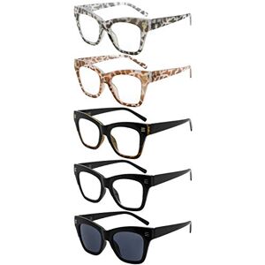 Eyekepper Eyekeeper 5-Pack Oversize Reading Glasses for Women Large Frame Readers +1.00 Eyekepper Eyekeeper 5-Pack Oversize Reading Glasses for Women Large Frame Readers +1.00