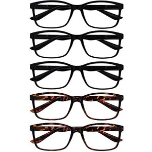 OPULIZE The Reading Glasses Company Mens Large Black Brown Readers Value 5 Pack Designer Style Spring Hinges Rrrrr83-11122 +1.50 OPULIZE The Reading Glasses Company Mens Large Black Brown Readers Value 5 Pack Designer Style Spring Hinges Rrrrr83-11122 +1.50