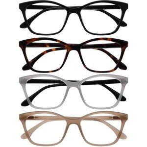 OPULIZE KAT Reading Glasses 4-Pack Cat-Eye Frame Black, Brown, Grey, Taupe Men & Women Spring Hinges RRRR59-127U +3.00 OPULIZE KAT Reading Glasses 4-Pack Cat-Eye Frame Black, Brown, Grey, Taupe Men & Women Spring Hinges RRRR59-127U +3.00