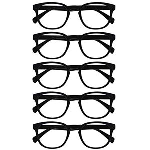 OPULIZE POP Reading Glasses for Women Men,Scratch Resistant Round Matt Frame with Spring Hinges, Black +2.50 (Pack of 5) OPULIZE POP Reading Glasses for Women Men,Scratch Resistant Round Matt Frame with Spring Hinges, Black +2.50 (Pack of 5)