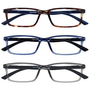 OPULIZE SEE Blue Light Blocking Reading Glasses for Women Men 3 Pack Narrow Frame Anti-Glare Computer and Gaming Eyewear UV and Eyestrain Protection Improve Sleep Brown Blue Grey +3.50 OPULIZE SEE Blue Light Blocking Reading Glasses for Women Men 3 Pack Narrow Frame Anti-Glare Computer and Gaming Eyewear UV and Eyestrain Protection Improve Sleep Brown Blue Grey +3.50