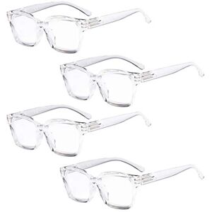 Eyekepper Eyekeeper 4 Pack Ladies Reading Glasses Oversized Square Design Readers for Women,Transparent +3.00 Eyekepper Eyekeeper 4 Pack Ladies Reading Glasses Oversized Square Design Readers for Women,Transparent +3.00