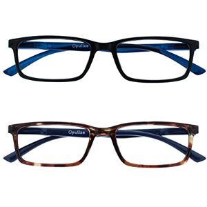OPULIZE SEE Blue Light Blocking Reading Glasses for Women Men 2 Pack Narrow Frame Anti-Glare Computer and Gaming Eyewear UV and Eyestrain Protection Improve Sleep Black Brown +2.00 OPULIZE SEE Blue Light Blocking Reading Glasses for Women Men 2 Pack Narrow Frame Anti-Glare Computer and Gaming Eyewear UV and Eyestrain Protection Improve Sleep Black Brown +2.00