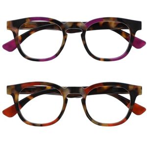 OPULIZE Ava Reading Glasses 2 Pack Flattering Rounded Frame Spring Hinges Scratch Resistant Brown Tortoiseshelll Purple Red Mens Womens RR62-5Z +2.50 OPULIZE Ava Reading Glasses 2 Pack Flattering Rounded Frame Spring Hinges Scratch Resistant Brown Tortoiseshelll Purple Red Mens Womens RR62-5Z +2.50